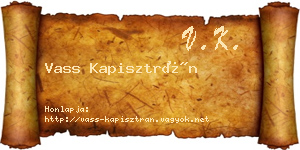 Vass Kapisztrán névjegykártya