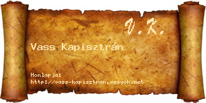 Vass Kapisztrán névjegykártya