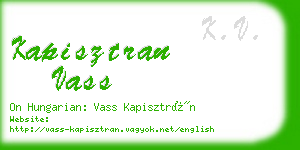 kapisztran vass business card